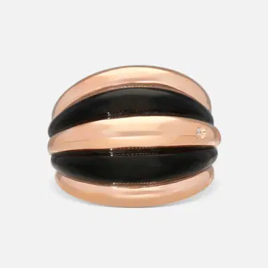 Damiani Damiani 18K Rose Gold Onyx & Diamond Band Ring 20076819 - by The Solist | Thumbnail 2 Damiani Damiani 18K Rose Gold Onyx & Diamond Band Ring 20076819 - by The Solist | Thumbnail 2