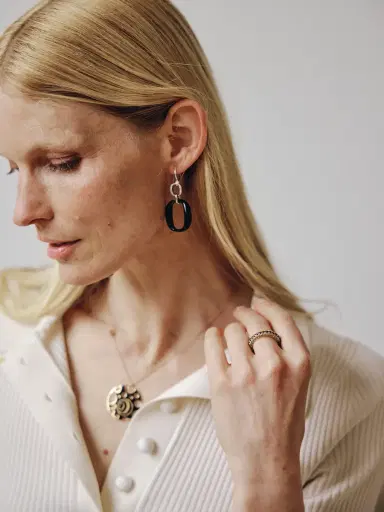 Damiani Damiani 18K Whıte Gold, Onyx and Diamond Drop Earrings by The Solist | Thumbnail 2 Damiani Damiani 18K Whıte Gold, Onyx and Diamond Drop Earrings by The Solist | Thumbnail 2