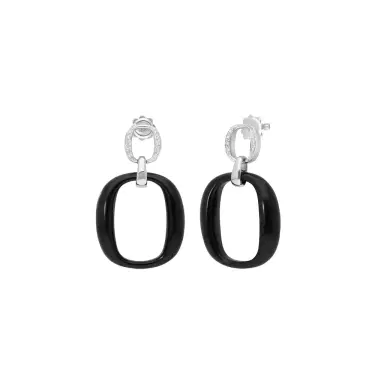 Damiani Damiani 18K Whıte Gold, Onyx and Diamond Drop Earrings by The Solist | Thumbnail 1 Damiani Damiani 18K Whıte Gold, Onyx and Diamond Drop Earrings by The Solist | Thumbnail 1