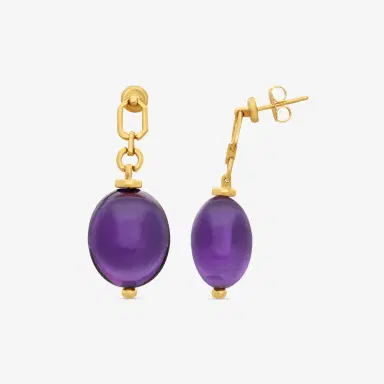 GOSHWARA Goshwara Freedom 18K Yellow Gold Amethyst Tumble Earrings by The Solist | Thumbnail 3 GOSHWARA Goshwara Freedom 18K Yellow Gold Amethyst Tumble Earrings by The Solist | Thumbnail 3