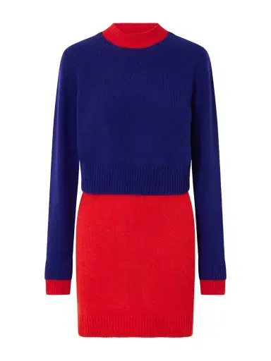 Jil Sander Two-tone Layered Wool-blend Mini Dress | Thumbnail 1 Jil Sander Two-tone Layered Wool-blend Mini Dress | Thumbnail 1