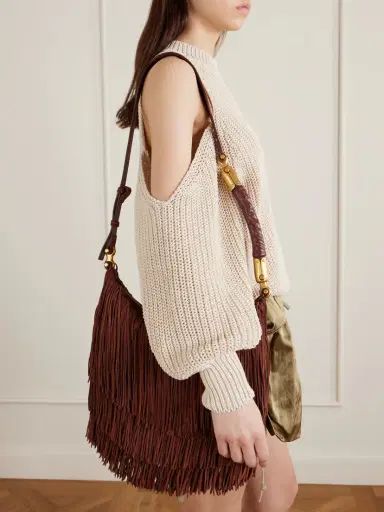 Balmain Ebene Fringed Suede Shoulder Bag | Thumbnail 2 Balmain Ebene Fringed Suede Shoulder Bag | Thumbnail 2