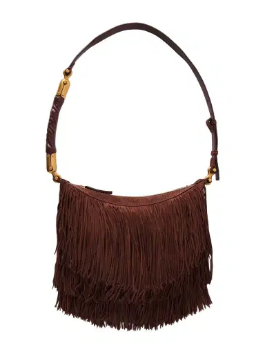Balmain Ebene Fringed Suede Shoulder Bag | Thumbnail 1 Balmain Ebene Fringed Suede Shoulder Bag | Thumbnail 1