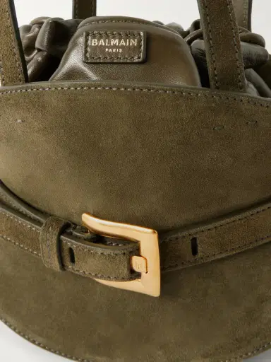 Balmain Shuffle Mini Suede Shoulder Bag | Thumbnail 5 Balmain Shuffle Mini Suede Shoulder Bag | Thumbnail 5