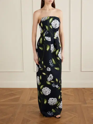 Oscar de la Renta Floral-print Twill Gown | Thumbnail 3 Oscar de la Renta Floral-print Twill Gown | Thumbnail 3
