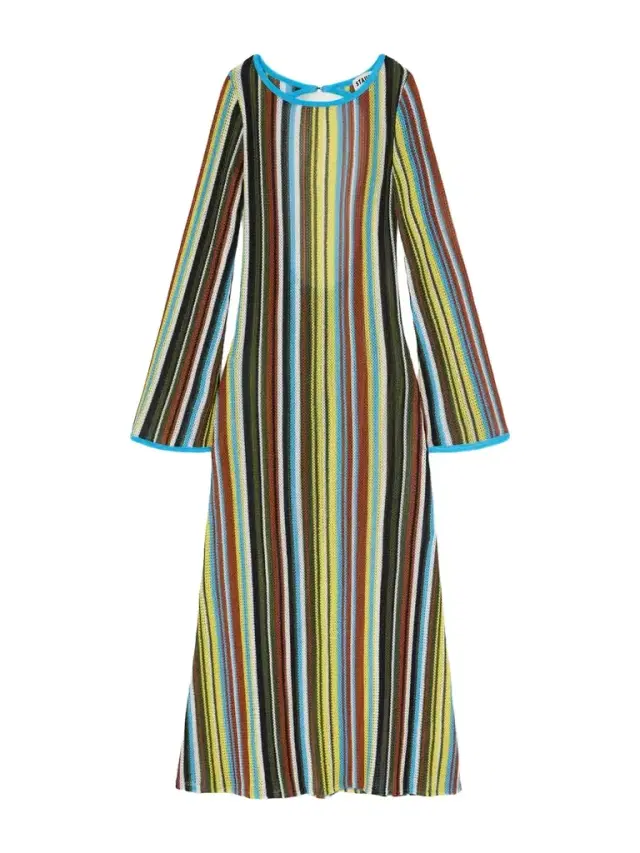 Lorena Open-back Striped Knitted Maxi Dress Lorena Open-back Striped Knitted Maxi Dress