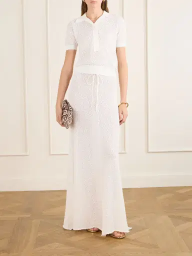 Faithfull Lenna Pointelle-knit Cotton-blend Maxi Skirt | Thumbnail 2 Faithfull Lenna Pointelle-knit Cotton-blend Maxi Skirt | Thumbnail 2