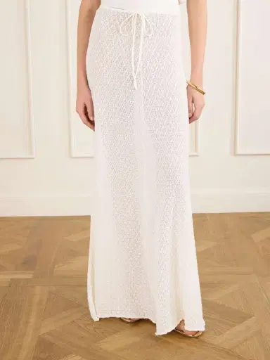 Faithfull Lenna Pointelle-knit Cotton-blend Maxi Skirt | Thumbnail 3 Faithfull Lenna Pointelle-knit Cotton-blend Maxi Skirt | Thumbnail 3