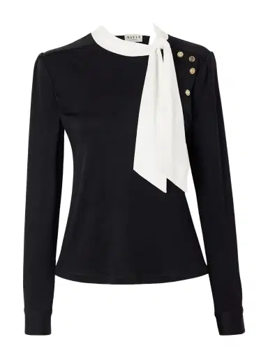 MAISON MAYLE Desi Tie-detailed Silk Shirt | Thumbnail 1 MAISON MAYLE Desi Tie-detailed Silk Shirt | Thumbnail 1