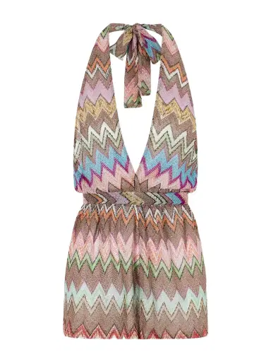 Missoni Metallic Crochet-knit Halterneck Playsuit | Thumbnail 1 Missoni Metallic Crochet-knit Halterneck Playsuit | Thumbnail 1