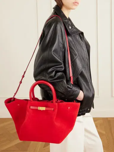 DeMellier The New York Midi Leather-trimmed Suede Tote | Thumbnail 2 DeMellier The New York Midi Leather-trimmed Suede Tote | Thumbnail 2