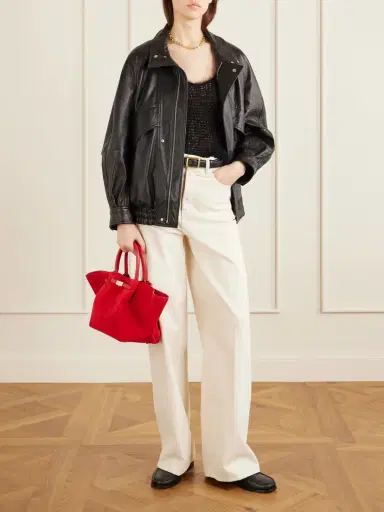 DeMellier The New York Midi Leather-trimmed Suede Tote | Thumbnail 3 DeMellier The New York Midi Leather-trimmed Suede Tote | Thumbnail 3