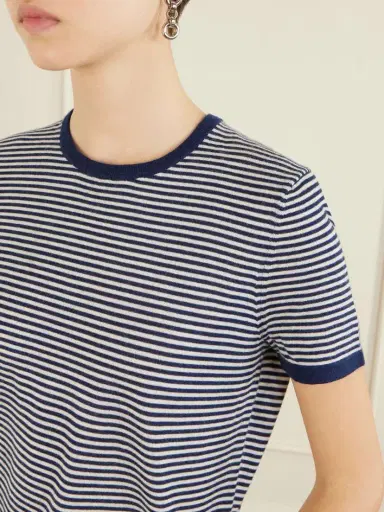 Nili Lotan Linka Striped Cashmere T-shirt | Thumbnail 5 Nili Lotan Linka Striped Cashmere T-shirt | Thumbnail 5