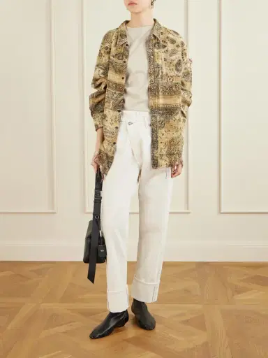 R13 Frayed Printed Cotton Shirt | Thumbnail 2 R13 Frayed Printed Cotton Shirt | Thumbnail 2