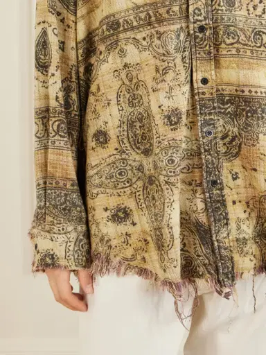 R13 Frayed Printed Cotton Shirt | Thumbnail 5 R13 Frayed Printed Cotton Shirt | Thumbnail 5