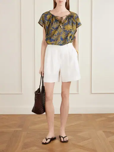 Eres Crocodile Embellished Printed Cotton-voile Blouse | Thumbnail 2 Eres Crocodile Embellished Printed Cotton-voile Blouse | Thumbnail 2