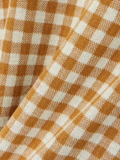 Guest In Residence Cropped Gingham Silk And Linen-blend Jacquard Polo Shirt | Thumbnail 4 Guest In Residence Cropped Gingham Silk And Linen-blend Jacquard Polo Shirt | Thumbnail 4