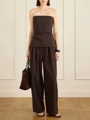 St. Agni Pleated Cotton-blend Poplin Wide-leg Pants | Thumbnail 2 St. Agni Pleated Cotton-blend Poplin Wide-leg Pants | Thumbnail 2