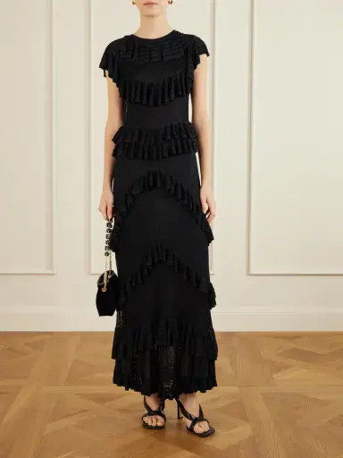 Ulla Johnson Magnolia Ruffled Crocheted Midi Dress | Thumbnail 2 Ulla Johnson Magnolia Ruffled Crocheted Midi Dress | Thumbnail 2