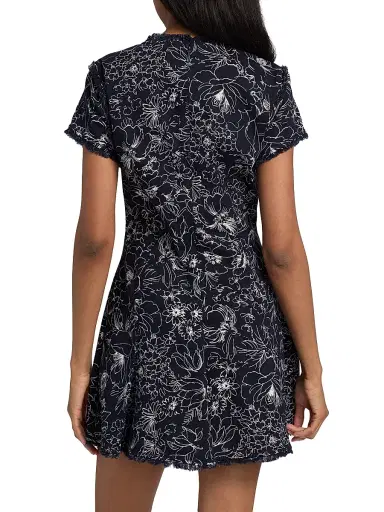 Cinq à Sept Women's Nova Garden Doodle Minidress - Navy White | Thumbnail 5 Cinq à Sept Women's Nova Garden Doodle Minidress - Navy White | Thumbnail 5