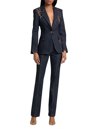 Cinq à Sept Women's Shailene Love Token Jeans - Indigo | Thumbnail 2 Cinq à Sept Women's Shailene Love Token Jeans - Indigo | Thumbnail 2