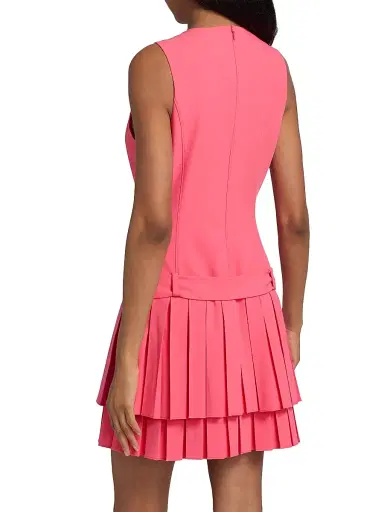 Cinq à Sept Women's Reena Drop Waist Pleated Minidress - Sunset Blush | Thumbnail 5 Cinq à Sept Women's Reena Drop Waist Pleated Minidress - Sunset Blush | Thumbnail 5