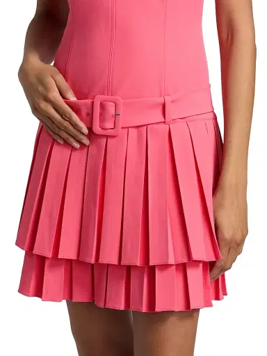 Cinq à Sept Women's Reena Drop Waist Pleated Minidress - Sunset Blush | Thumbnail 6 Cinq à Sept Women's Reena Drop Waist Pleated Minidress - Sunset Blush | Thumbnail 6