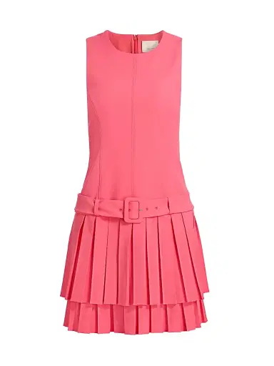Cinq à Sept Women's Reena Drop Waist Pleated Minidress - Sunset Blush | Thumbnail 1 Cinq à Sept Women's Reena Drop Waist Pleated Minidress - Sunset Blush | Thumbnail 1