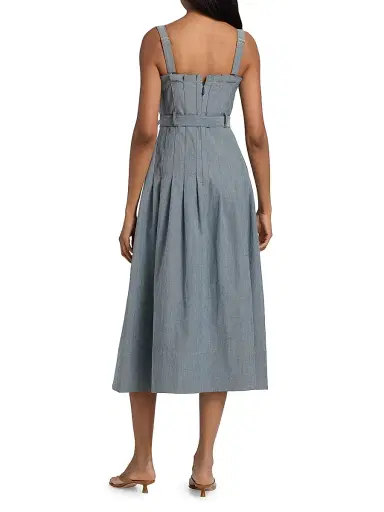 Cinq à Sept Women's Branwen Denim Button-Front Midi-Dress | Thumbnail 5 Cinq à Sept Women's Branwen Denim Button-Front Midi-Dress | Thumbnail 5