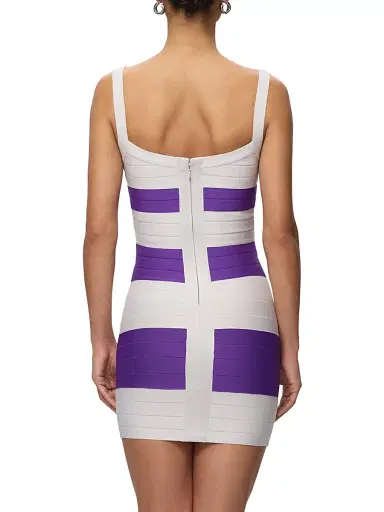 Hervé Léger Women's 40th Anniversary The VIP Minidress - Pansy Grey Combo | Thumbnail 5 Hervé Léger Women's 40th Anniversary The VIP Minidress - Pansy Grey Combo | Thumbnail 5
