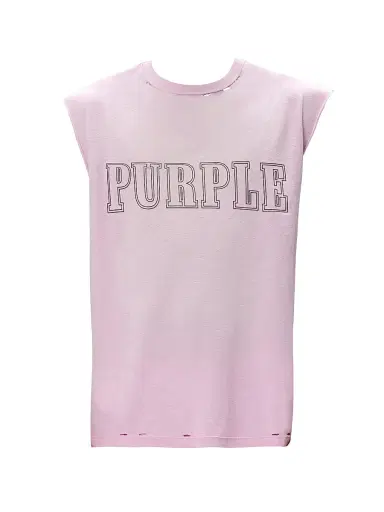 Purple Brand Men's Logo Textured Cotton Tank - Pink | Thumbnail 1 Purple Brand Men's Logo Textured Cotton Tank - Pink | Thumbnail 1