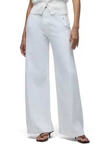 Hudson Jeans Women's Jodie Wide-Leg Frayed Seam Jeans - White | Thumbnail 3 Hudson Jeans Women's Jodie Wide-Leg Frayed Seam Jeans - White | Thumbnail 3