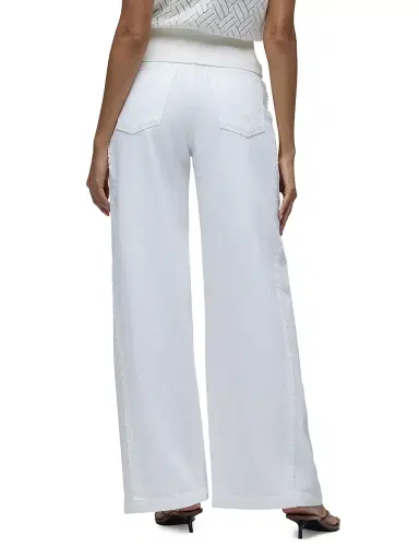 Hudson Jeans Women's Jodie Wide-Leg Frayed Seam Jeans - White | Thumbnail 5 Hudson Jeans Women's Jodie Wide-Leg Frayed Seam Jeans - White | Thumbnail 5