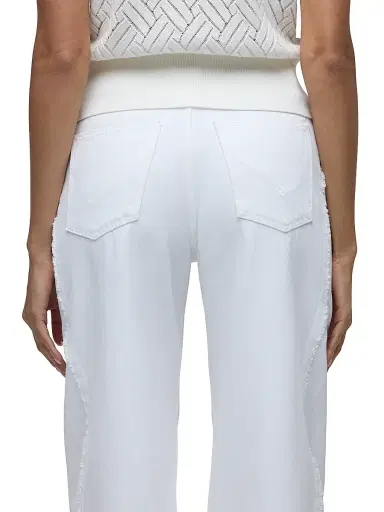 Hudson Jeans Women's Jodie Wide-Leg Frayed Seam Jeans - White | Thumbnail 7 Hudson Jeans Women's Jodie Wide-Leg Frayed Seam Jeans - White | Thumbnail 7