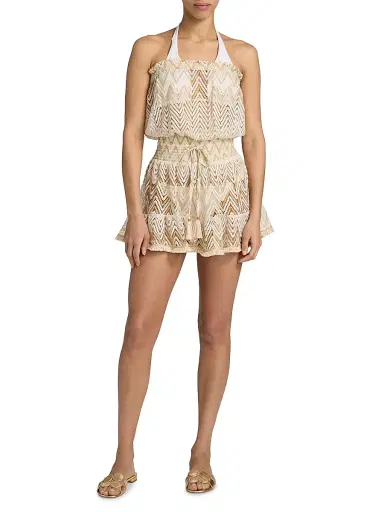 Ramy Brook Women's Lauryn Chevron-Knit Cover-Up Minidress - Sandstone Chevron | Thumbnail 2 Ramy Brook Women's Lauryn Chevron-Knit Cover-Up Minidress - Sandstone Chevron | Thumbnail 2