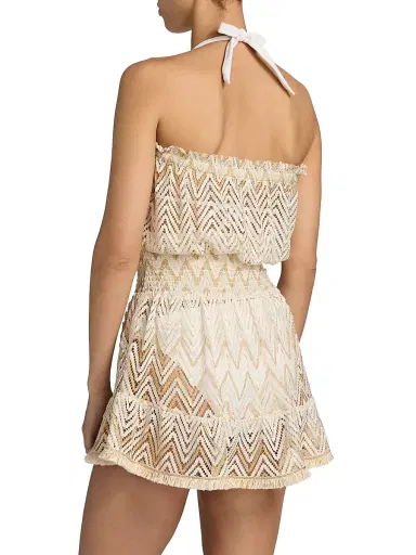 Ramy Brook Women's Lauryn Chevron-Knit Cover-Up Minidress - Sandstone Chevron | Thumbnail 4 Ramy Brook Women's Lauryn Chevron-Knit Cover-Up Minidress - Sandstone Chevron | Thumbnail 4