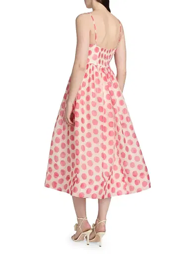Cara Cara Women's Pero Polka Dot Organza Midi-Dress - Celeste Spot Pink | Thumbnail 5 Cara Cara Women's Pero Polka Dot Organza Midi-Dress - Celeste Spot Pink | Thumbnail 5