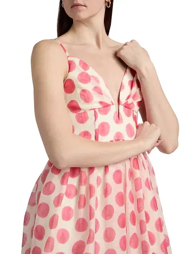 Cara Cara Women's Pero Polka Dot Organza Midi-Dress - Celeste Spot Pink | Thumbnail 6 Cara Cara Women's Pero Polka Dot Organza Midi-Dress - Celeste Spot Pink | Thumbnail 6