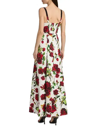 L'AGENCE Women's Sutton Rose Maxi Dress - White Red Romantic Rose | Thumbnail 5 L'AGENCE Women's Sutton Rose Maxi Dress - White Red Romantic Rose | Thumbnail 5