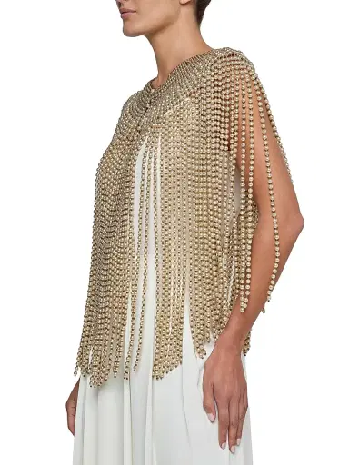 L'Agence Women's Yves Imitation-Pearl Fringed Cape | Thumbnail 4 L'Agence Women's Yves Imitation-Pearl Fringed Cape | Thumbnail 4