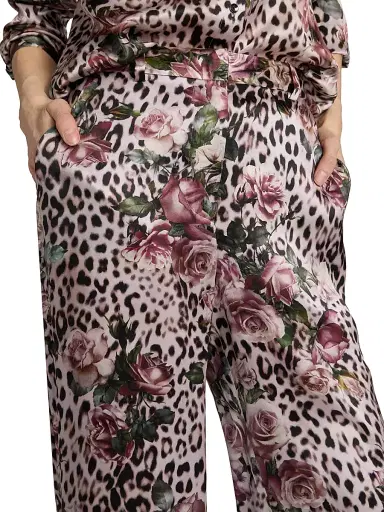 L'AGENCE Women's Pilar Floral Leopard Wide-Leg Pants - Multi Small Rose Cheetah | Thumbnail 6 L'AGENCE Women's Pilar Floral Leopard Wide-Leg Pants - Multi Small Rose Cheetah | Thumbnail 6