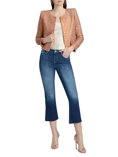 L'Agence Women's Zell Collarless Jacket | Thumbnail 2 L'Agence Women's Zell Collarless Jacket | Thumbnail 2
