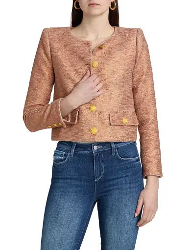 L'Agence Women's Zell Collarless Jacket | Thumbnail 3 L'Agence Women's Zell Collarless Jacket | Thumbnail 3