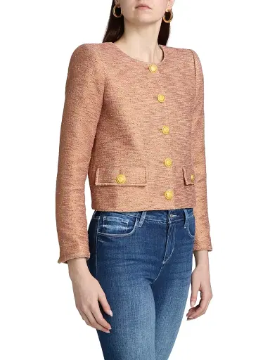 L'Agence Women's Zell Collarless Jacket | Thumbnail 4 L'Agence Women's Zell Collarless Jacket | Thumbnail 4