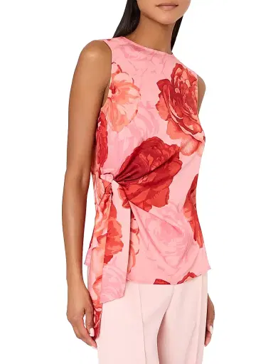 Milly Women's Serena Floral Sleeveless Top - Pink Multi | Thumbnail 5 Milly Women's Serena Floral Sleeveless Top - Pink Multi | Thumbnail 5