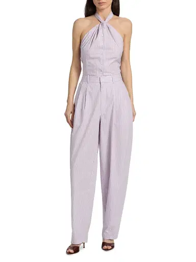 Ronny Kobo Women's Davika Striped Cotton Tapered-Leg Pants - Hydrangea - Size XL | Thumbnail 2 Ronny Kobo Women's Davika Striped Cotton Tapered-Leg Pants - Hydrangea - Size XL | Thumbnail 2