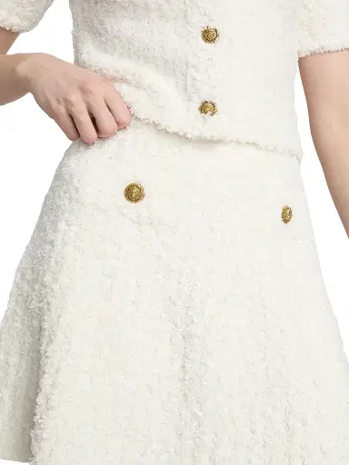 Balmain Women's Tweed Knit Miniskirt - Natural | Thumbnail 6 Balmain Women's Tweed Knit Miniskirt - Natural | Thumbnail 6
