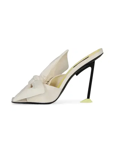 Givenchy Women's Boudoir Heeled Mules in Nappa Leather with Bow - Ivory - Size 11 | Thumbnail 3 Givenchy Women's Boudoir Heeled Mules in Nappa Leather with Bow - Ivory - Size 11 | Thumbnail 3