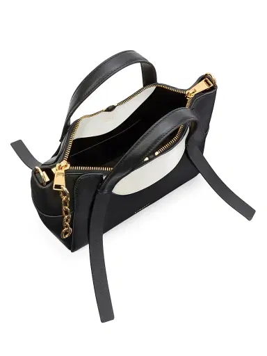Givenchy Women's The Small Snatch Top Handle Bag in Grained Bicolor Leather - Black White | Thumbnail 3 Givenchy Women's The Small Snatch Top Handle Bag in Grained Bicolor Leather - Black White | Thumbnail 3