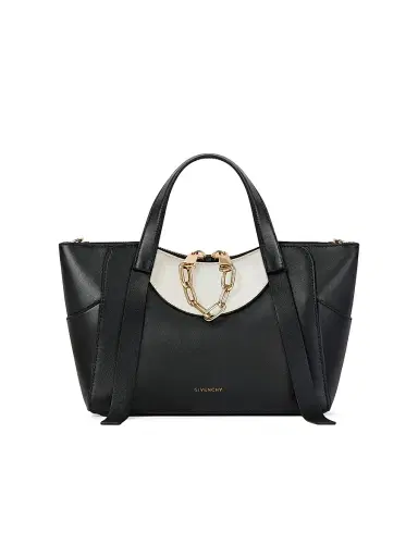 Givenchy Women's The Small Snatch Top Handle Bag in Grained Bicolor Leather - Black White | Thumbnail 1 Givenchy Women's The Small Snatch Top Handle Bag in Grained Bicolor Leather - Black White | Thumbnail 1